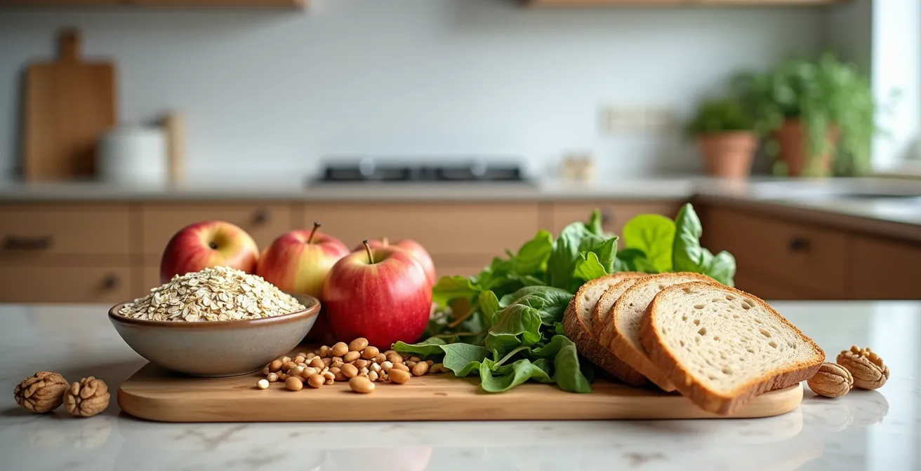 Composition d'aliments riches en fibres solubles et insolubles typiques du Québec