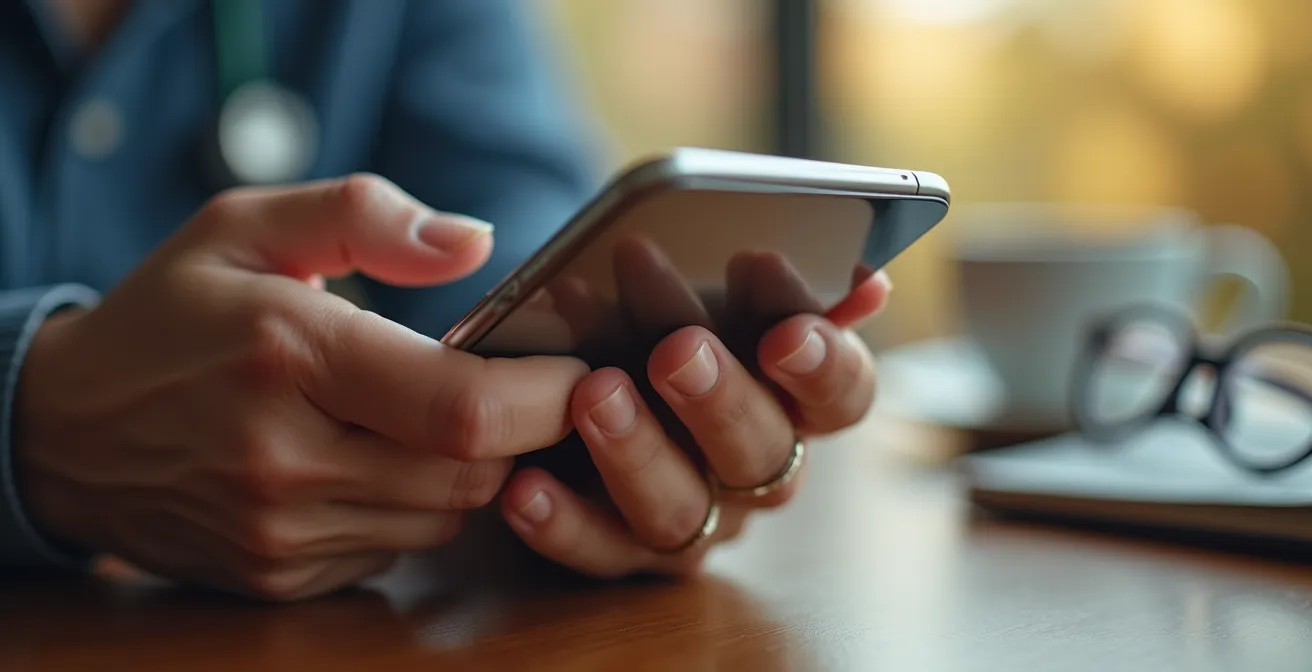 Personne prenant rendez-vous vaccination sur ordinateur avec calendrier